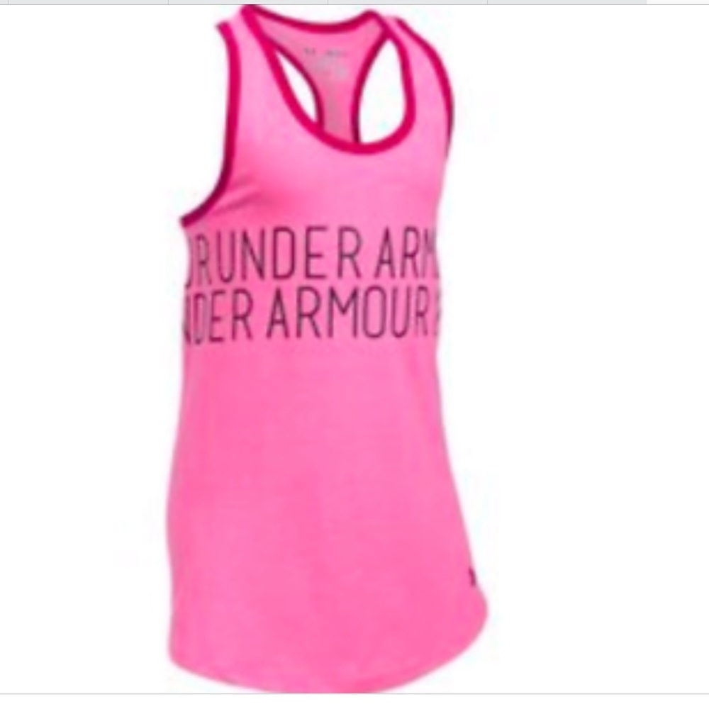 UNDER ARMOUR GIRLS YLG WRAPAROUND LOGO TANK TOP